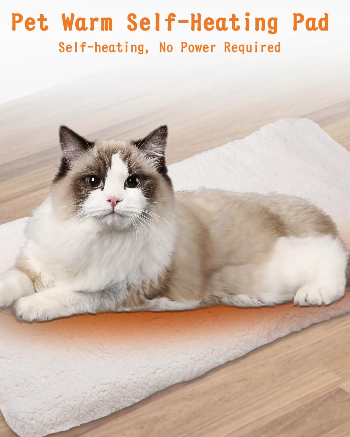Chauffant Chat Tapis, 60x45cm - Tapis Chauffant pour Chats et Chiens, Batteries Incluses, Lavable, Peluche Silencieux