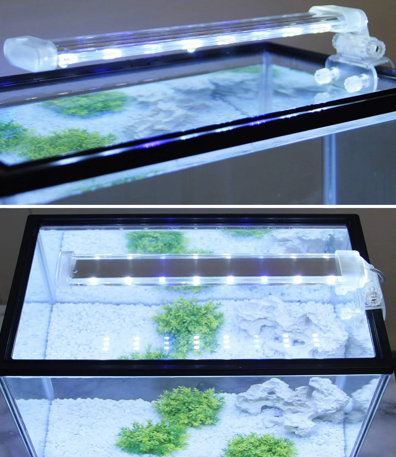 BPS Lampe d'aquarium LED Submersible pour Plantes, Lumière Blanche et Bleue 12w 400 x 40 mm