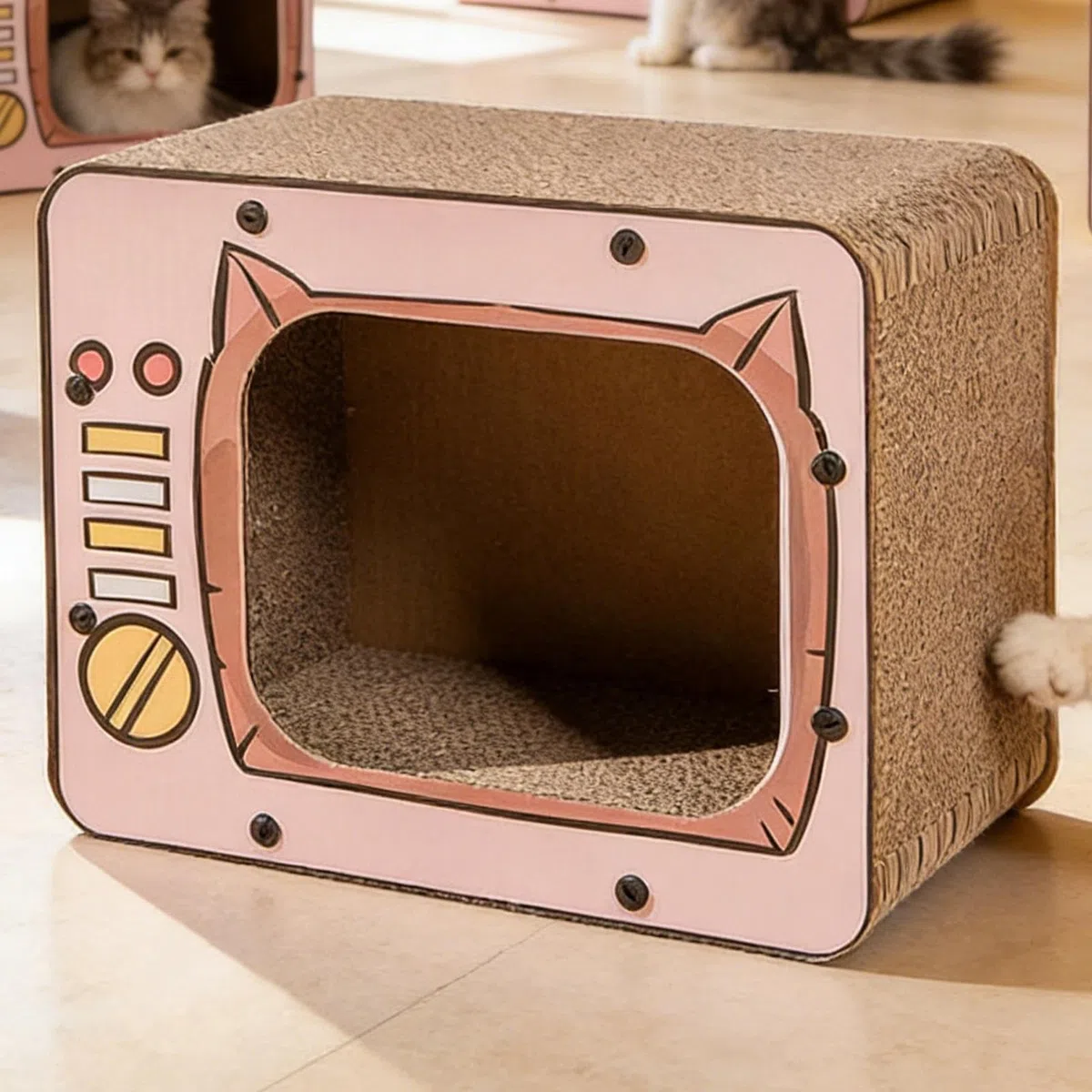 Maison À Griffoirs Chat,Jeu Interactif De Grimper pour Animaux | Maison en Carton avec Planche À Gratter pour Chat | pour Protection Meubles Enrichissement Jeu Exercice Petits Animaux D'Intérieur