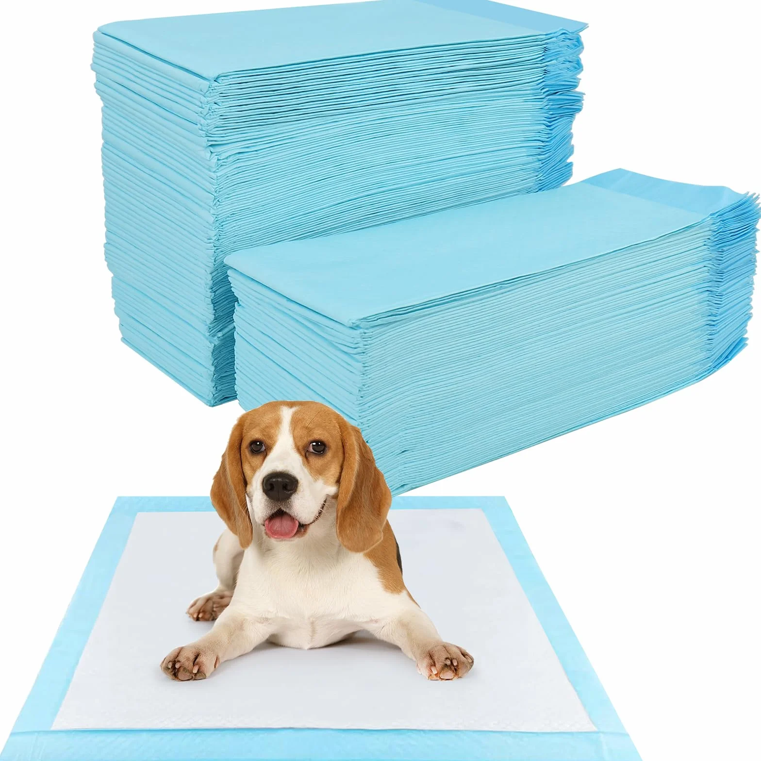 100 Pièces Alaise pour Chien, 60 x 60cm Aleses Jetables pour Chien, 5 Couches Tapis Educateur Chiot, Tapis Hygiénique Absorbant, Anti-Fuite et Séchage Rapide