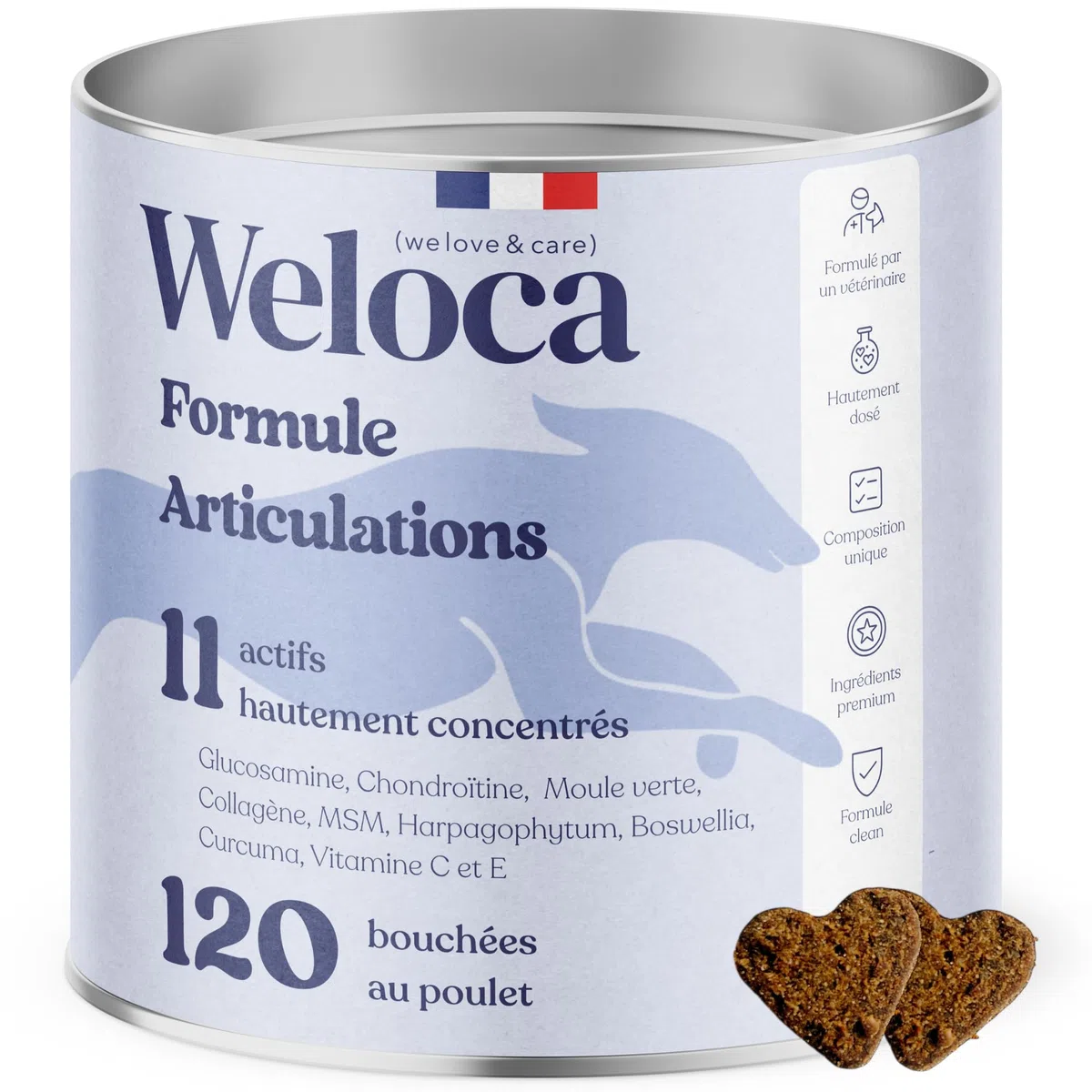 Arthrose Chien | 120 compléments Premium | 11 Actifs puissants hautement dosés (Moule Verte, harpagophytum, chondroïne, Glucosamine) | Anti-arthrose, mobilité retrouvée | Formule vétérinaire