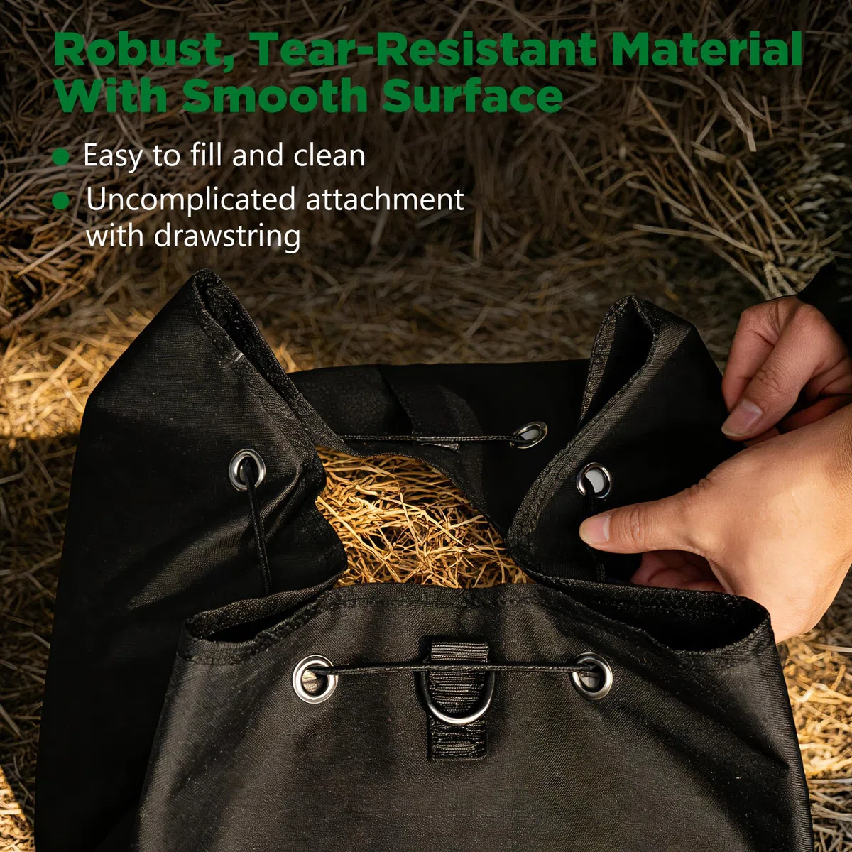 Filet à Foin pour Chevaux à Mailles serrées, Filet à Foin pour Chevaux | Sac XXL 10 kg, Mailles 6,5 cm | Robustesse élevée pour écurie/Paddock/Transport