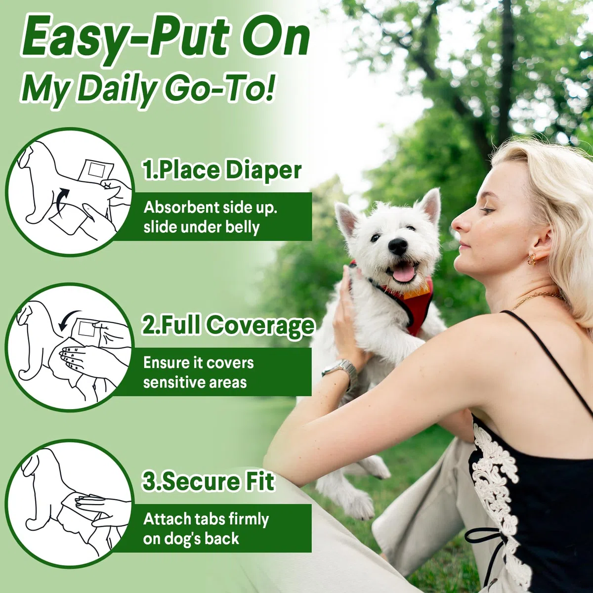 Couches pour Chien mâle, M-48 Couches jetables pour mâles avec Charbon activé, Neutralisation des odeurs, Couches Douces et Respirantes, Pantalons d'incontinence pour Chiots M-48