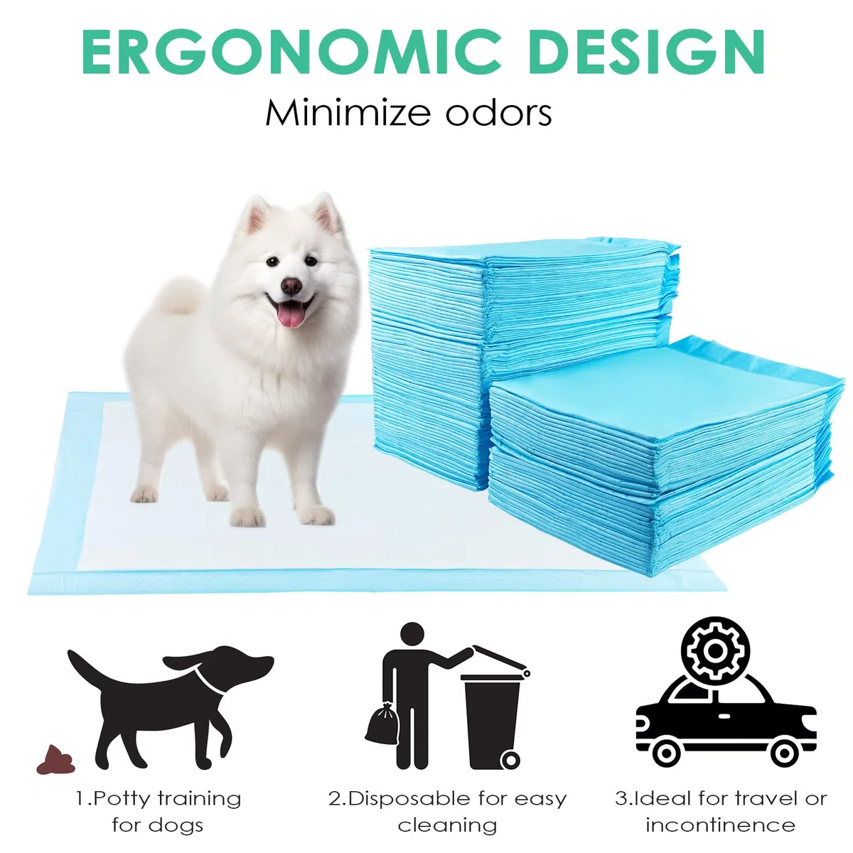 60 Pièces Alaise pour Chien, 60 x 90cm Alese Chiot, Tapis Absorbant Chien, Apprentissage de la Propreté Anti-Fuite Résistante Impermeable, Alese Jetable Séchage Rapide