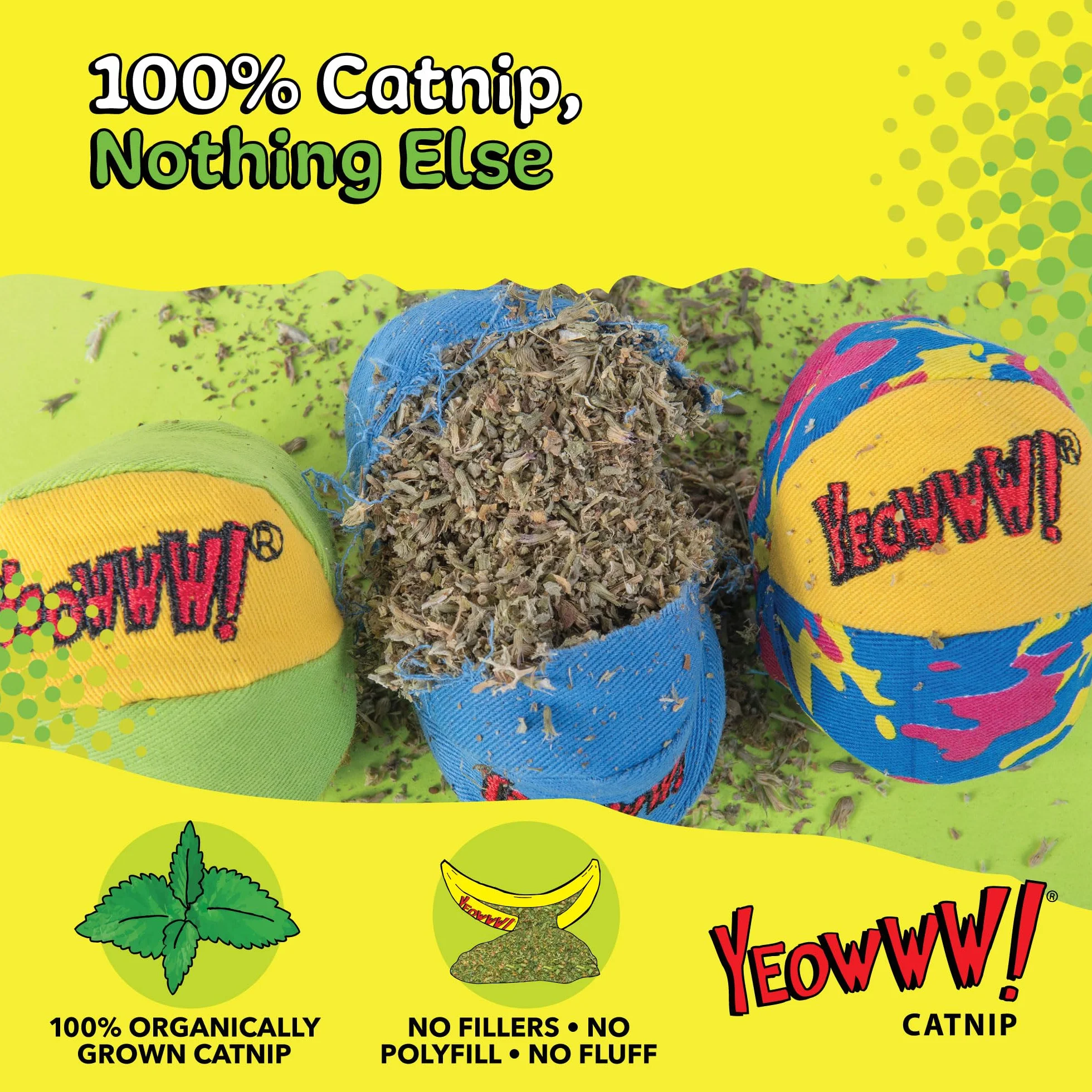 Yeowww My Cats Balls Jouet pour Chat 3 Pièces - Lot de 3