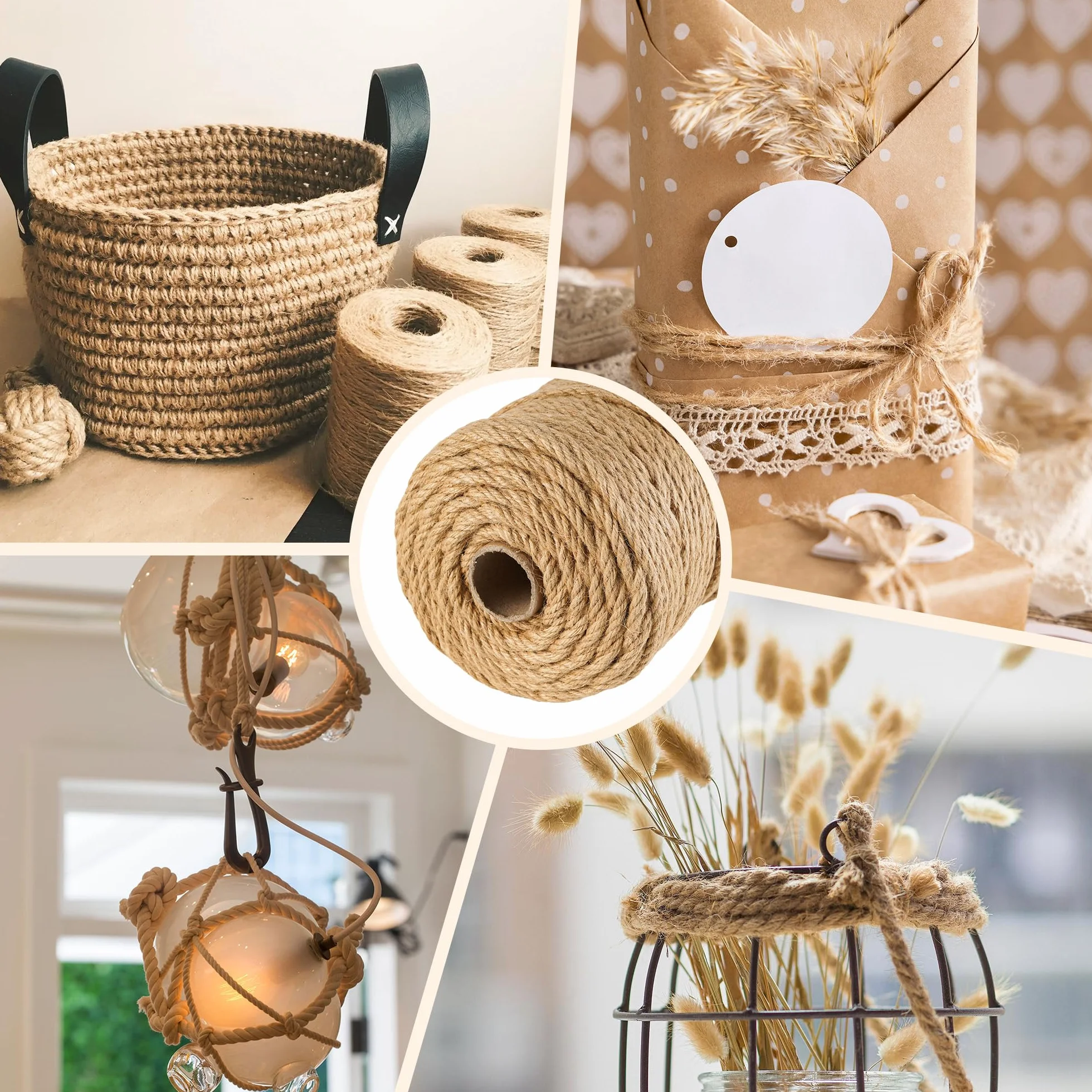 115m Corde pour Arbre à Chat en Sisal Naturel 8mm - Rouleau pour Griffoir, Bricolage DIY, Décoration Maison/Jardin - Corde Arbre à Chat de Remplacement (115 m x 8 mm)