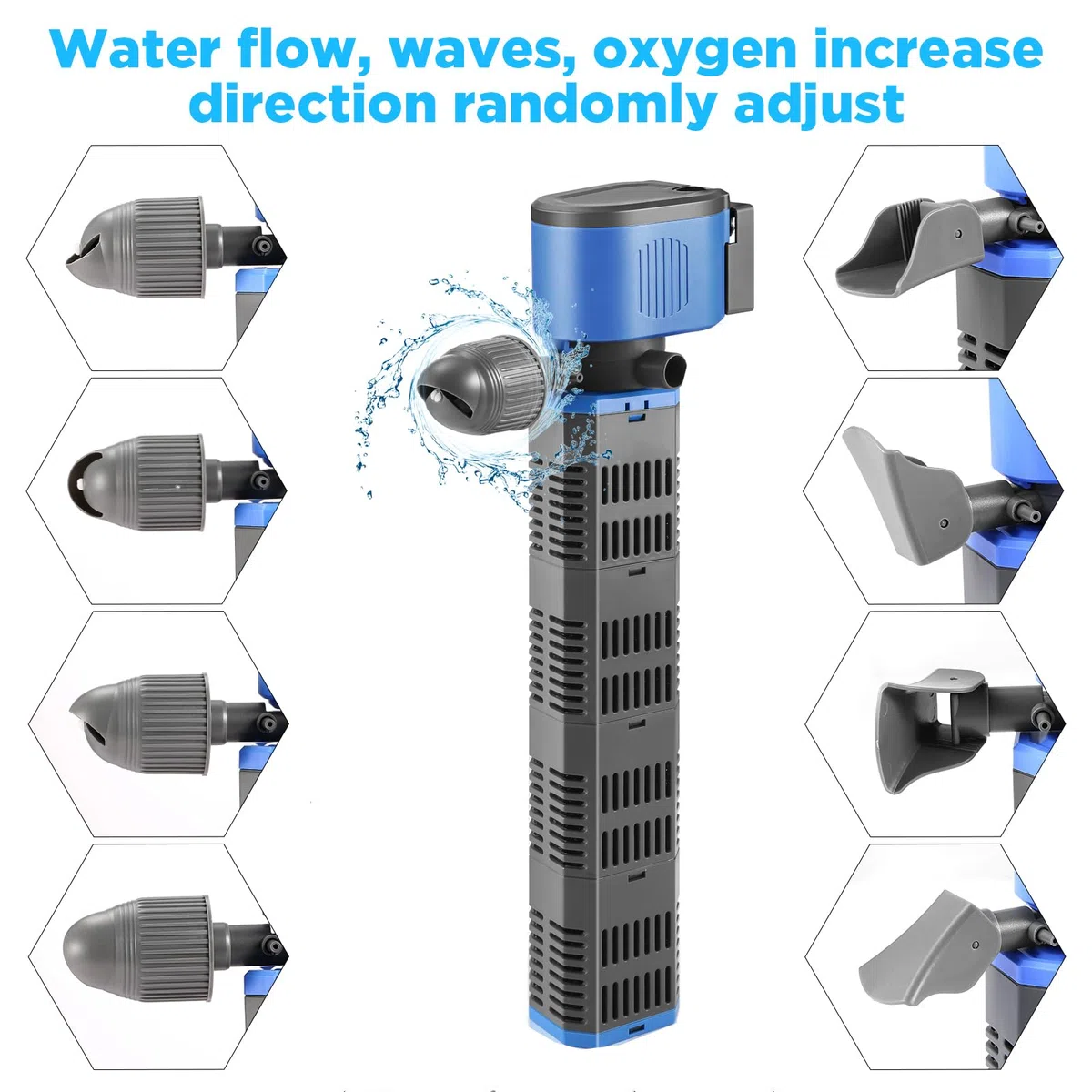 Filtre d'aquarium Interne avec débit, débit d'air réglable, Faible Bruit et Silencieux (42w)