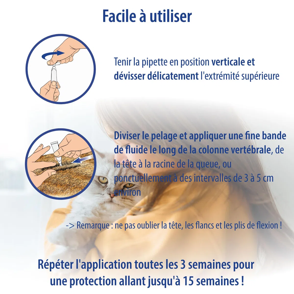 Spot on pour Chats I Anti-tiques à Base de Plantes sans Chimie I Protection Efficace Contre Les puces et Les tiques I Jusqu'à 15 semaines de Protection