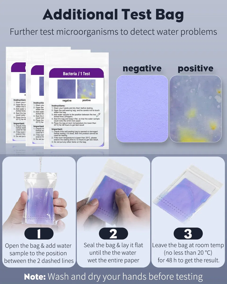 Pawfly Kit de Test Eau Potable 18 en 1 pour Robinet puits Piscine Aquarium Spa Test qualité Eau Maison pH dureté Chlore Plomb Fer cuivre Nitrate fluorure et Plus 125 bandelettes