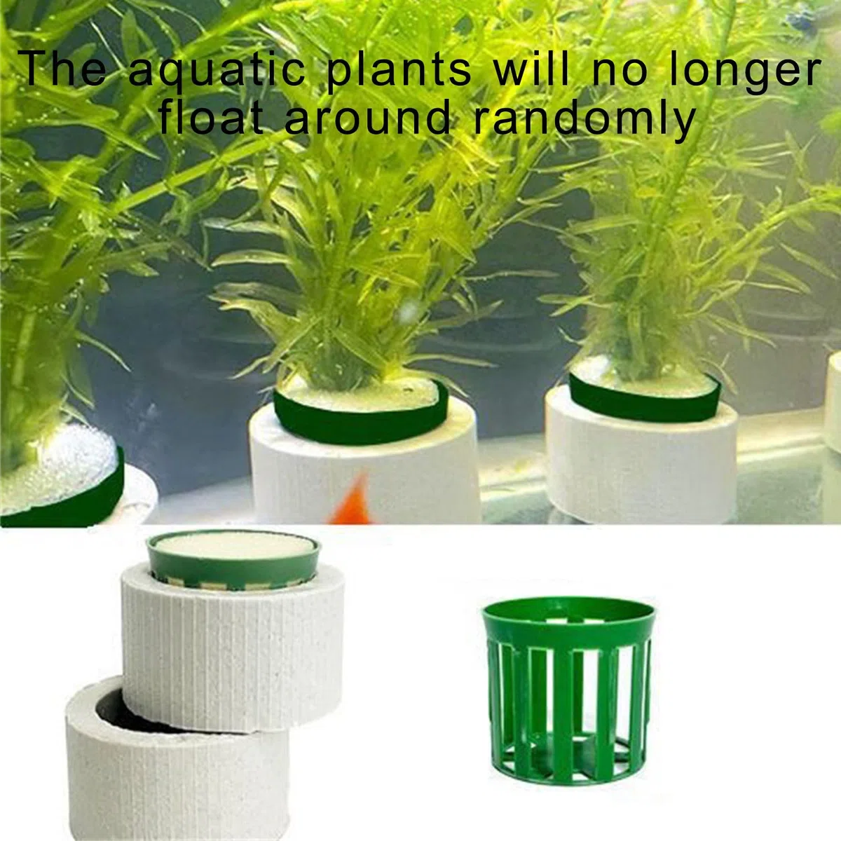 Lot de 30 poids d'ancrage en céramique pour plantes aquatiques avec panier éponge pour culture stable des plantes sous-marines