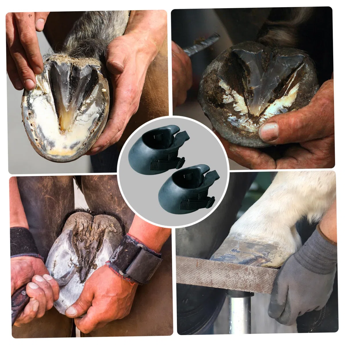 Bottes de Sabots à Cheval, Bottes de Sabot épaisses Portables, Protection Portable des Chevaux en Caoutchouc épais pour la Gestion des plaies et Le Traitement d'abcès de la laminite - L