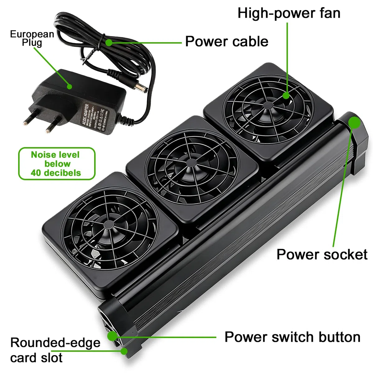PORFOYO Ventilateur Aquarium: Refroidisseur Aquarium, 5 Vitesses Réglables Aquarium Ventilator, Refroidisseur D'aquarium avec Minuterie pour Eau Salée Et Eau Douce, 3 Ventilateurs (Noir)