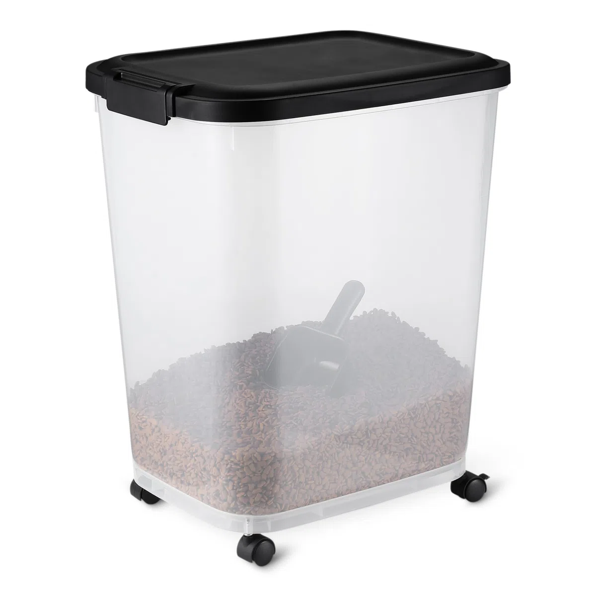 Amazon Basics Boîte de Conservation de Nourriture pour Animaux, 15.8 kg,Transparent et Noir