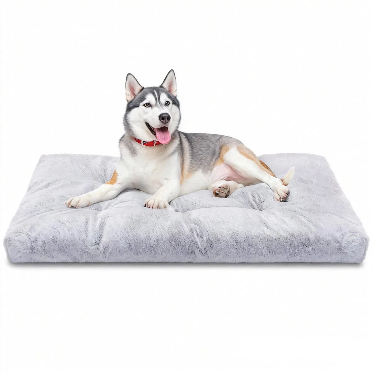 Nobleza - Matelas pour Chien Multifonction Lavable, Coussin de Voyage Anti-Dérapant avec 6 Points de Capitonnage, Super Doux et Portable pour Cage, Voiture ou Maison - S, 80 * 50 * 10cm, Gris