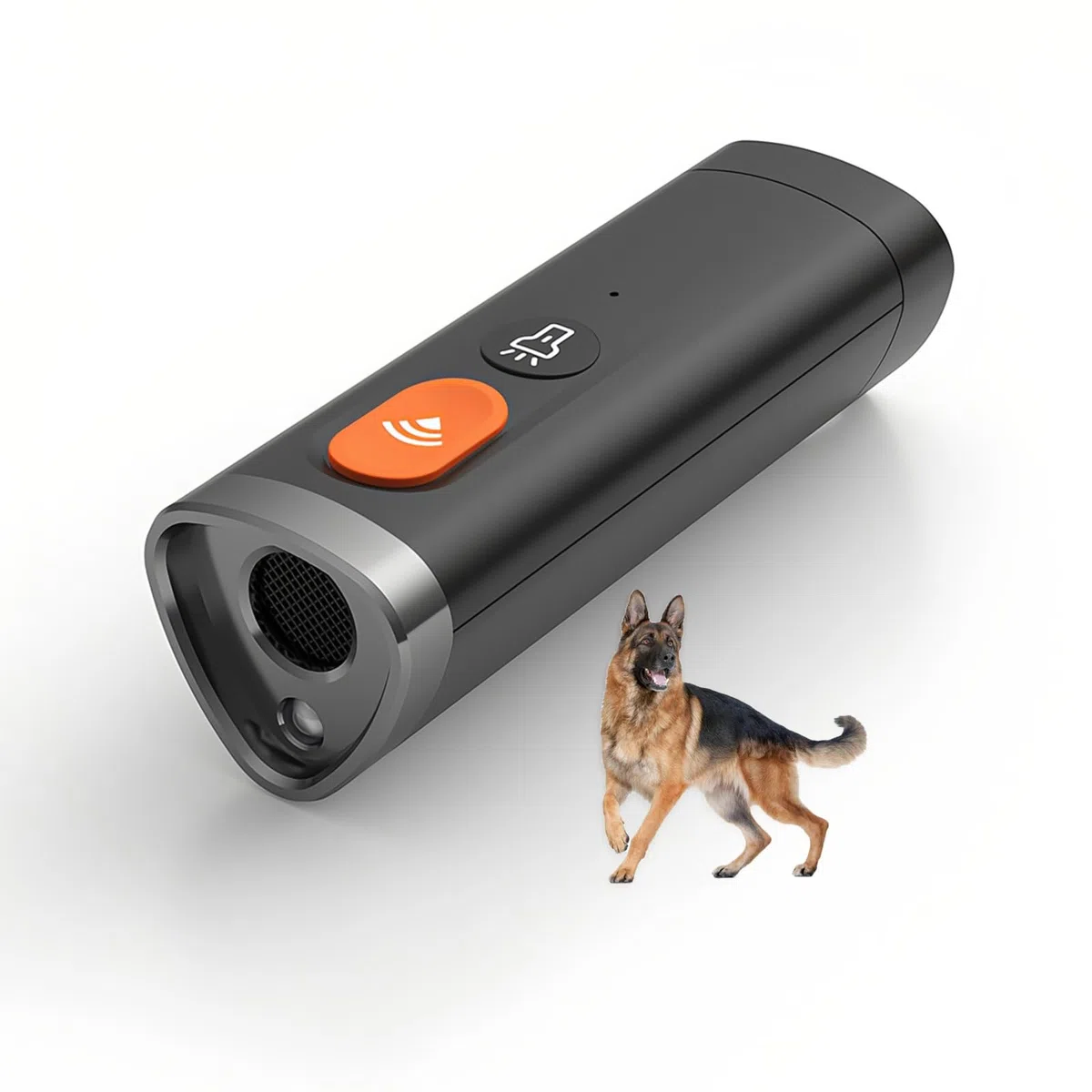 Répulsif pour chiens à ultrasons portable avec mode lampe de poche, arrêt des aboiements, rechargeable, entraînement comportemental de longue durée, facile à utiliser pour les chiens à l