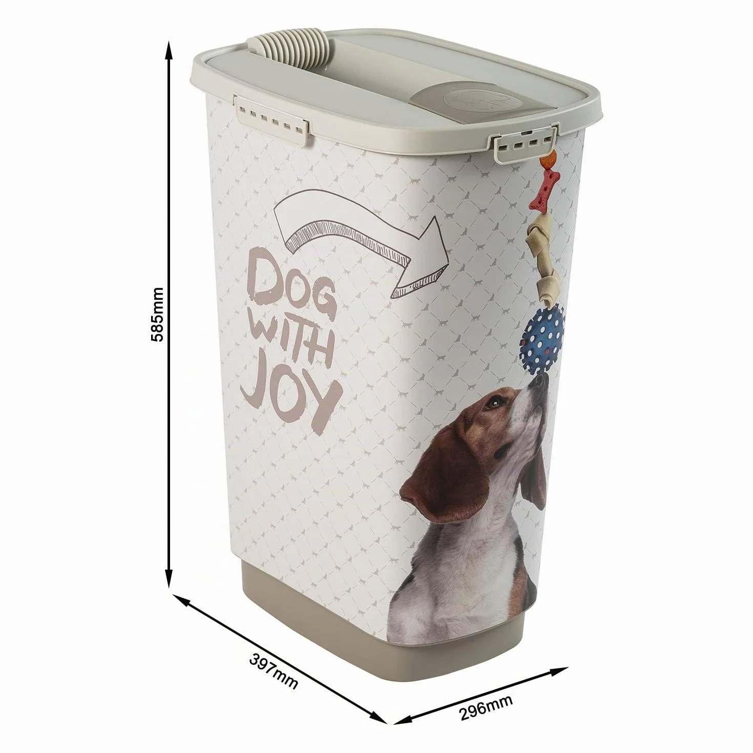 Rotho Conteneur Croquettes Chien 50 l Hermétique avec Couvercle et Pelle