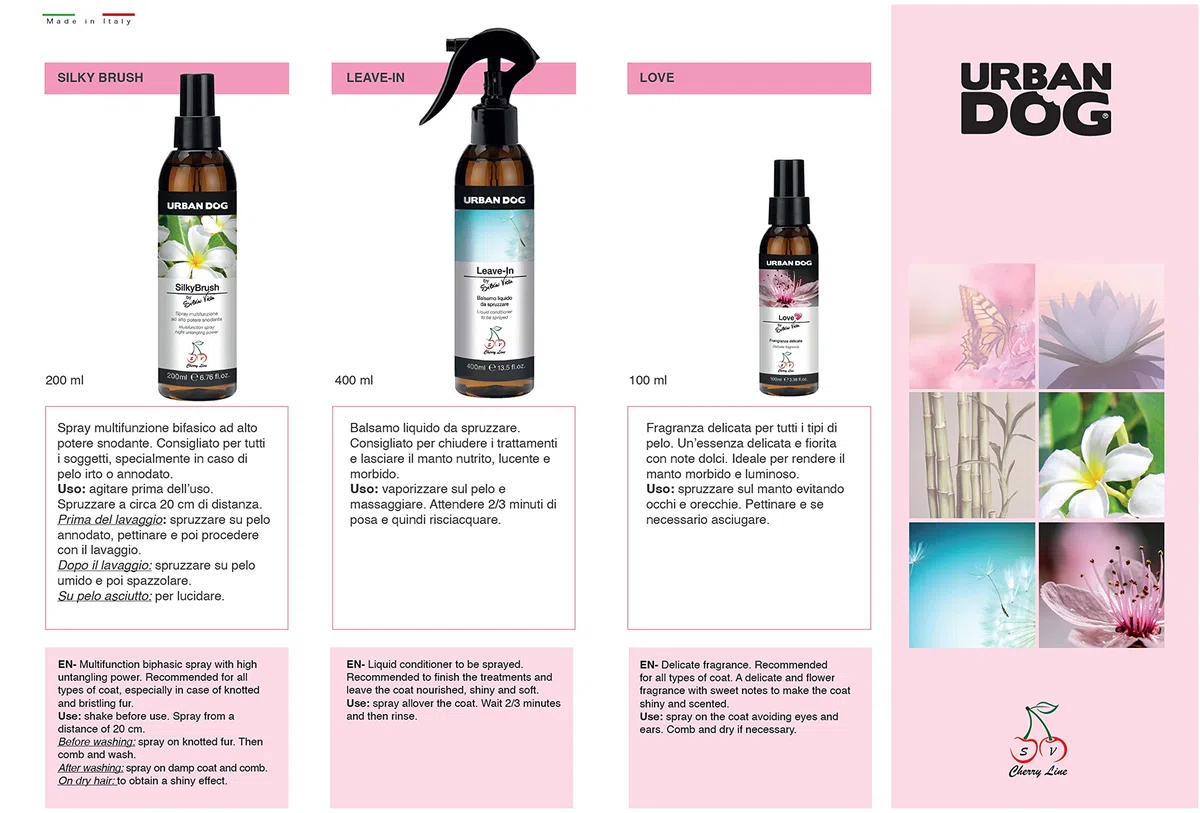 Urban Dog │ Silky Brush 200 ML │ Spray démêlant Multifonctionnel pour Chiens