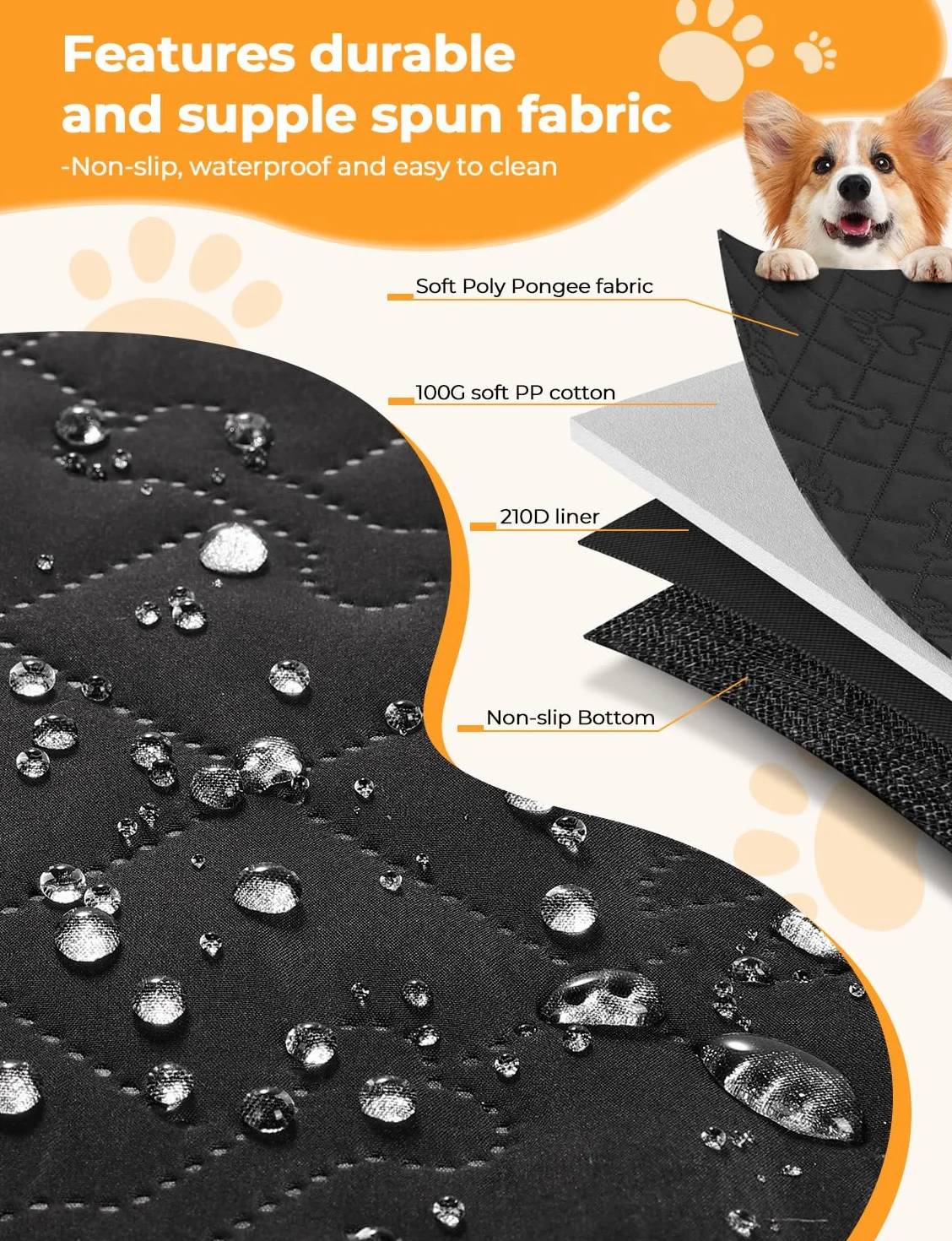 KYG Housse de siège Auto pour Animaux - Conception Amovible, fenêtre en Maille Respirante, Sangle de sécurité Anti-évasion, imperméable et antidérapante - Universelle pour Chiens et Chats (Noir)
