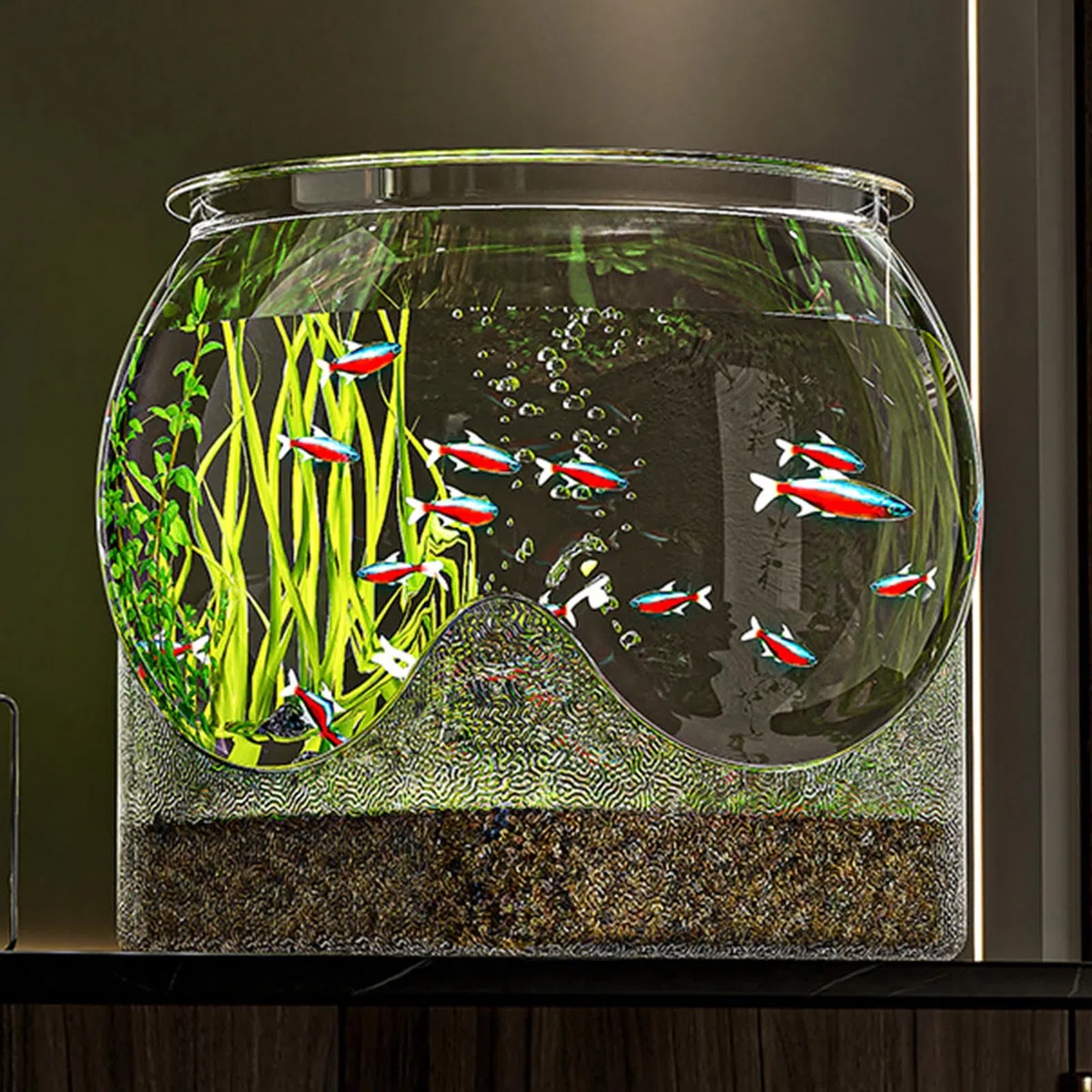 Fish Bowl | Aquarium Clair pour Poisson Combattant - Récipient Floral pour Maison Chambre Salle De Bain Bureau Détente - Décoration pour Salon Salle De Bain Chambre Bureau Dortoir