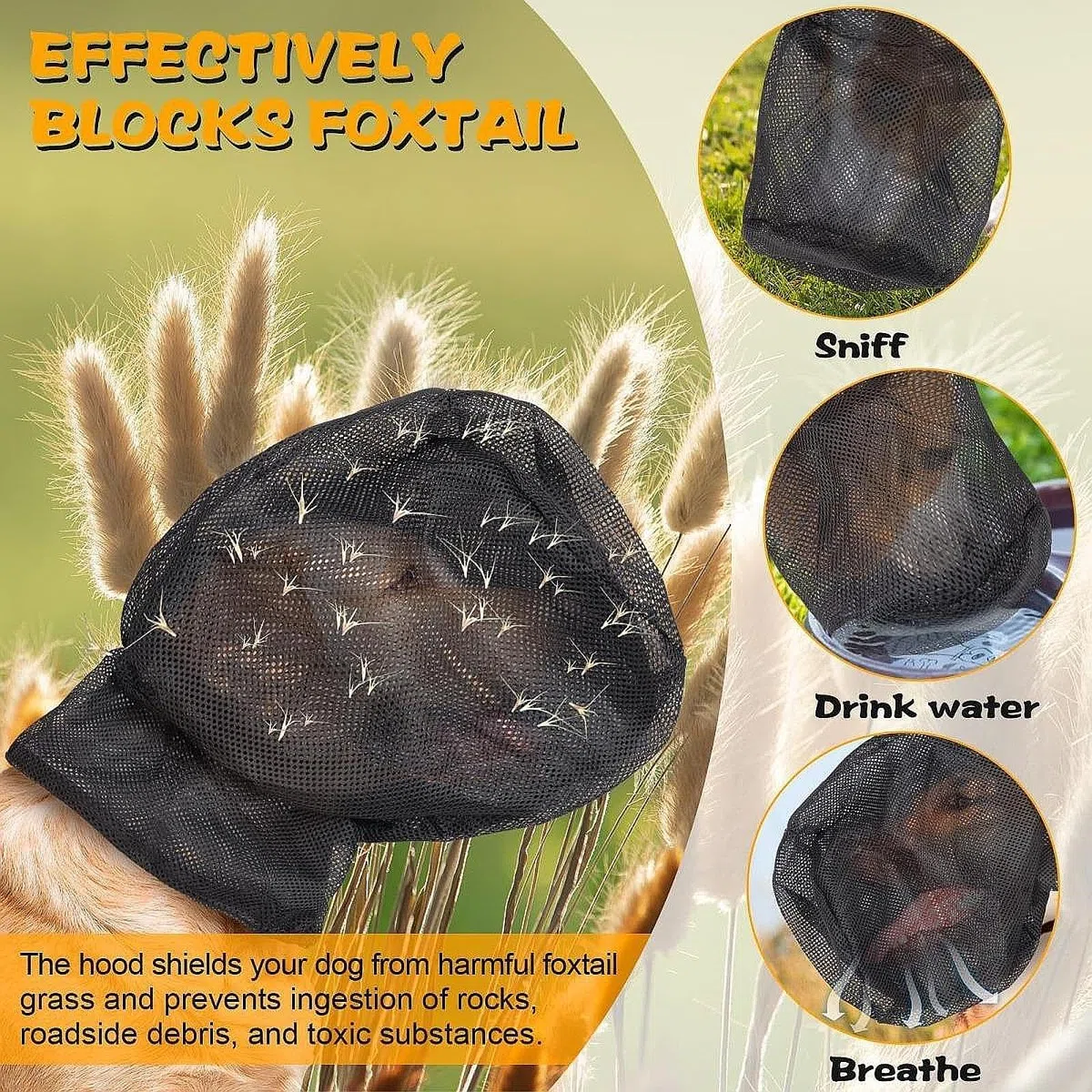 Colcolo Masque de chien, garde de filet en maille, empêchez les épines bâtons rochers du visage de chien de protection pour chiens de protection de chien pour, M