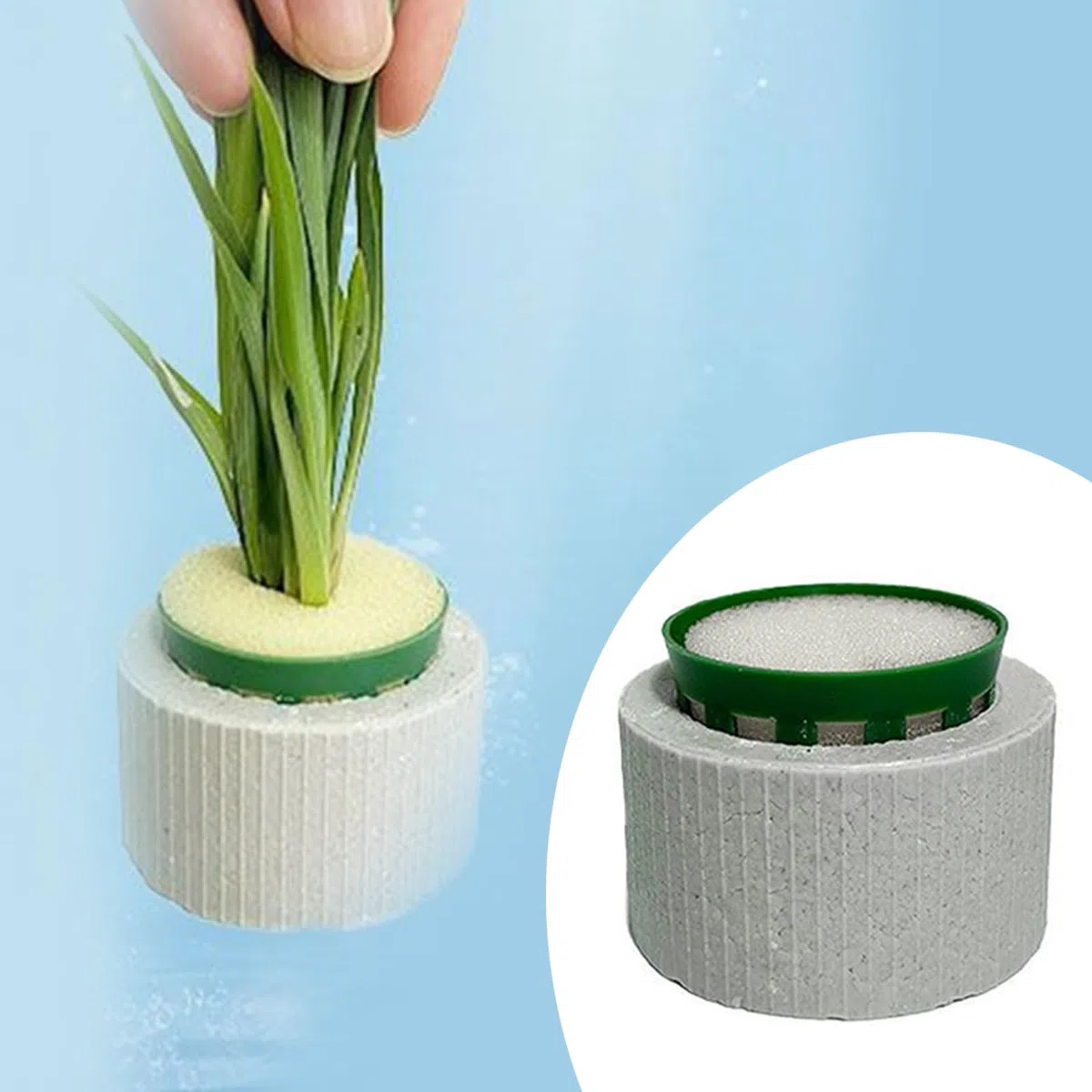 Lot de 30 poids d'ancrage en céramique pour plantes aquatiques avec panier éponge pour culture stable des plantes sous-marines