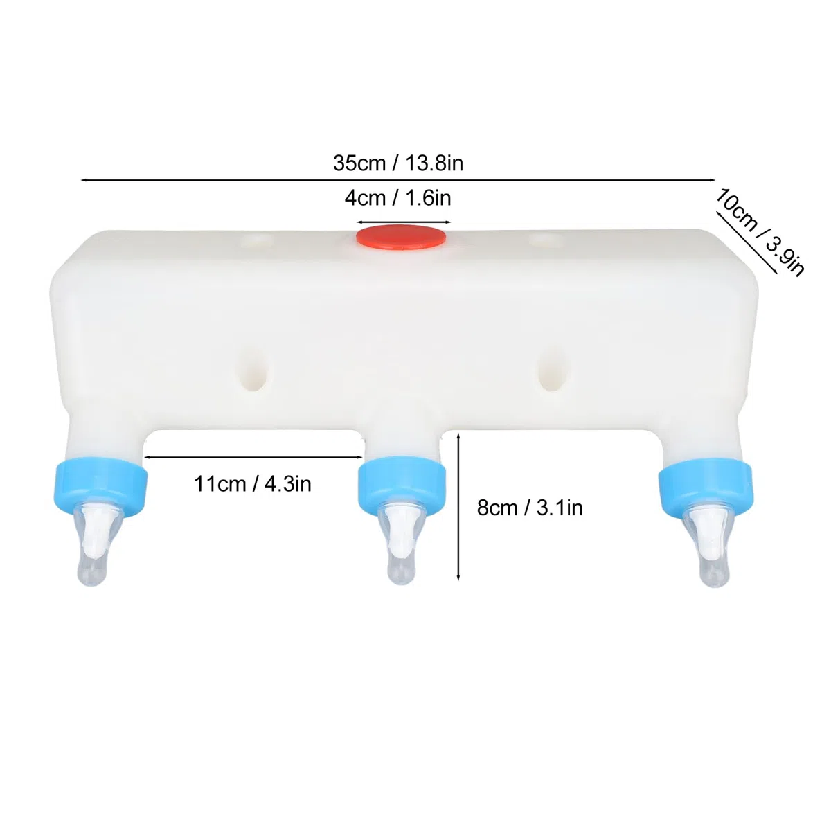Mangeoire à Agneau 3 Sucettes pour Petits Animaux, Biberon de Lait de Chèvre, pour Porcelets, Chiots, Lampe pour bébé, Chatons – Équipement de Boisson de Ferme, Conception à
