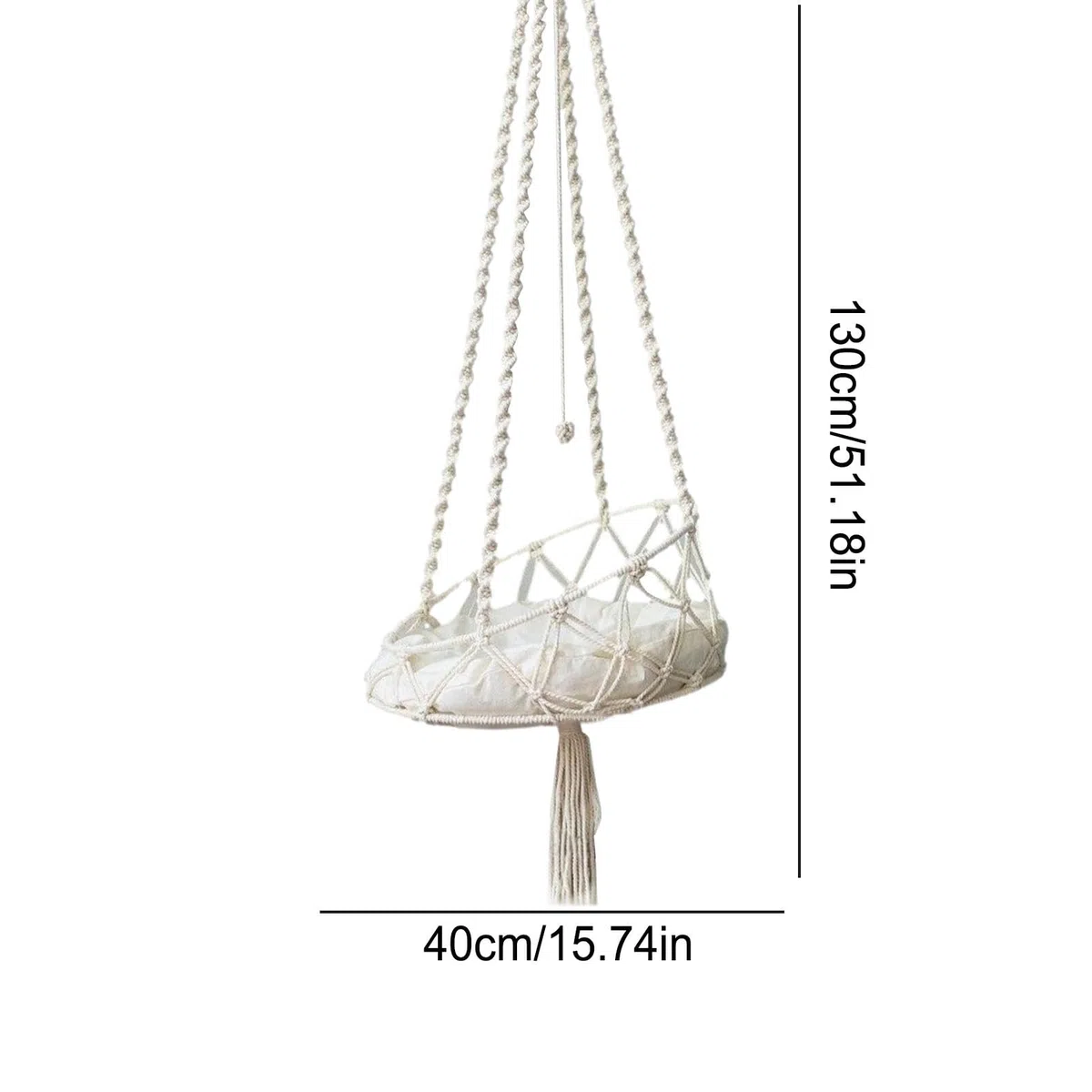 Hamac en Macramé pour Chat - Lit Suspendu Balançoire avec Crochet pour Détente - Fixation Murale