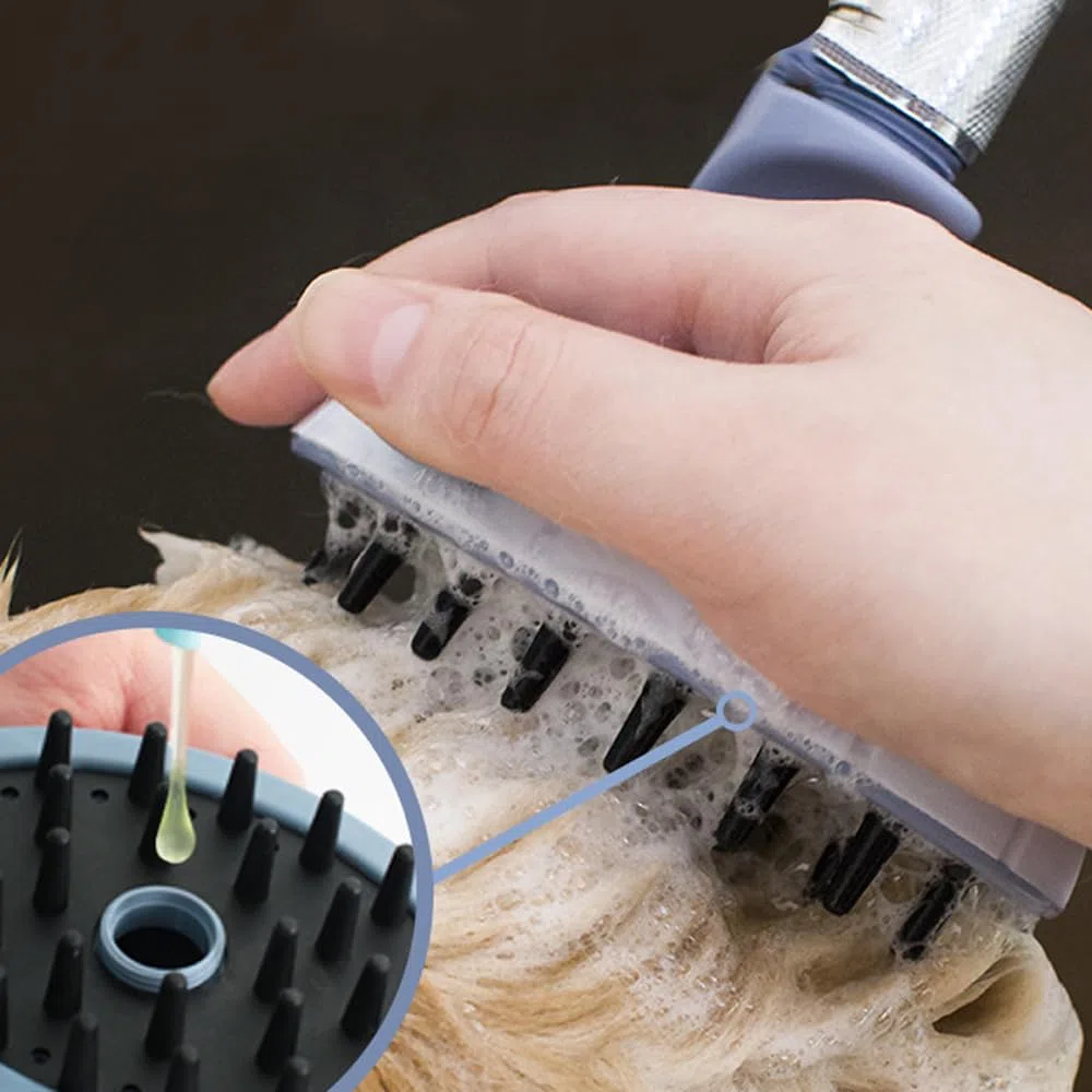 Pommeau de Douche pour Animaux de Compagnie, Ensemble de Brosse de Bain pour de avec 4 adaptateurs d'arrosage pour Une Utilisation intérieure et extérieure, Bain, toilettage, Massage