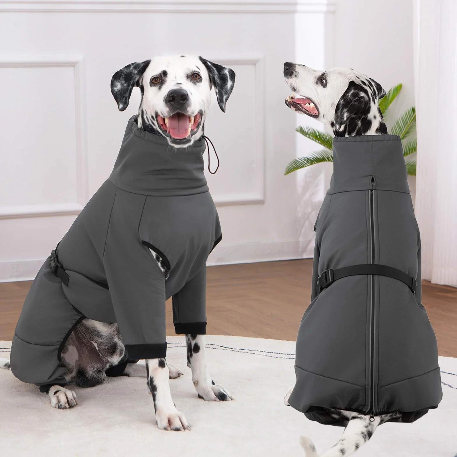 Manteau Chien Imperméable Manteaux Imperméables pour Chiens Veste Chien avec Jambes Manteaux d'hiver Polaire Chaude Veste Fermeture éclair réfléchissante Manteau pour Petit Moyen Grand Chiens