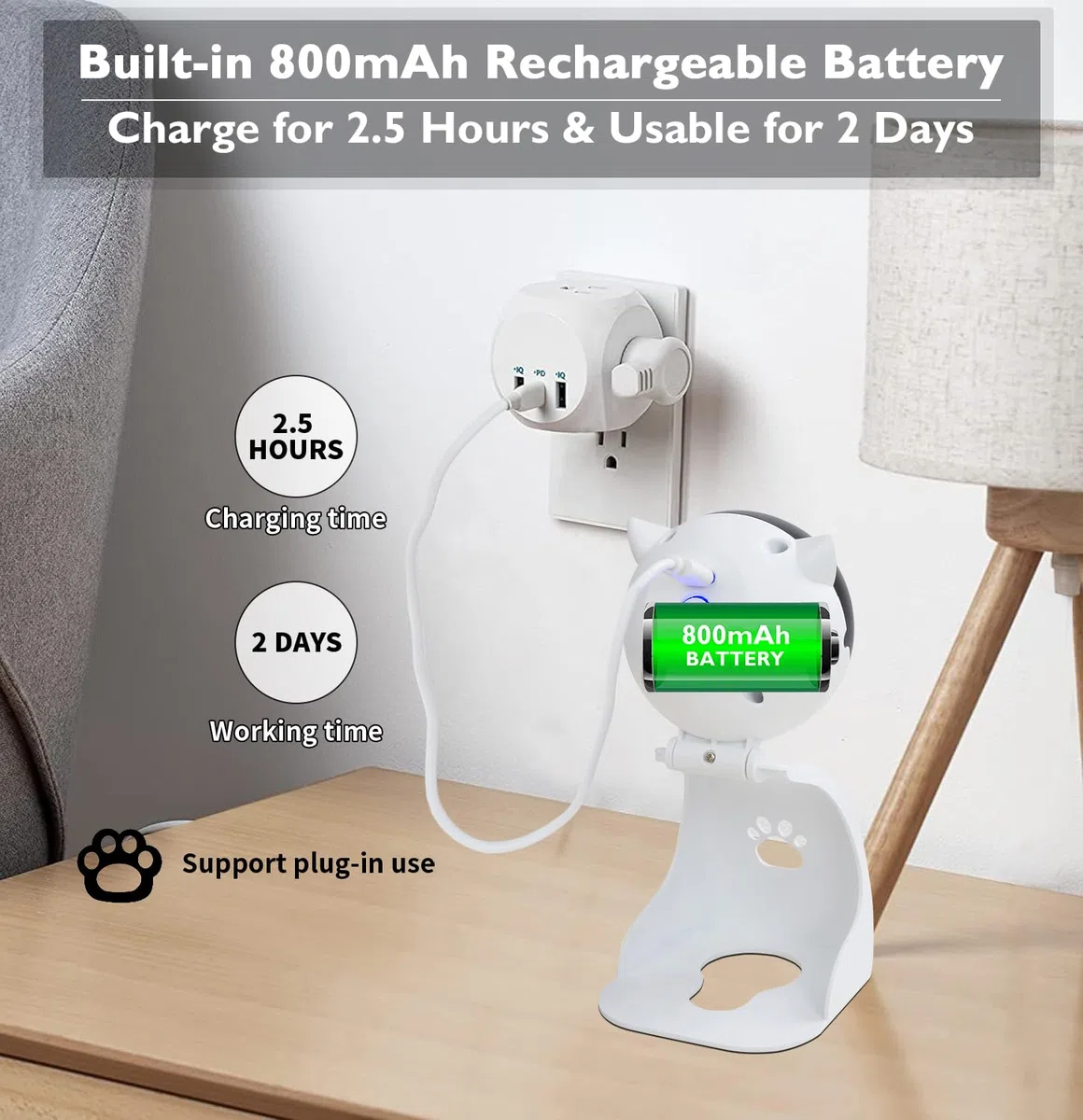 Petiepaw Jouets Laser Interactifs pour Chats D'intérieur, Jouet Laser Automatique pour Chats Adultes/Chatons/Chiens Ennuyés À L'intérieur, Rechargeable par USB, 3 Modes De Vitesse