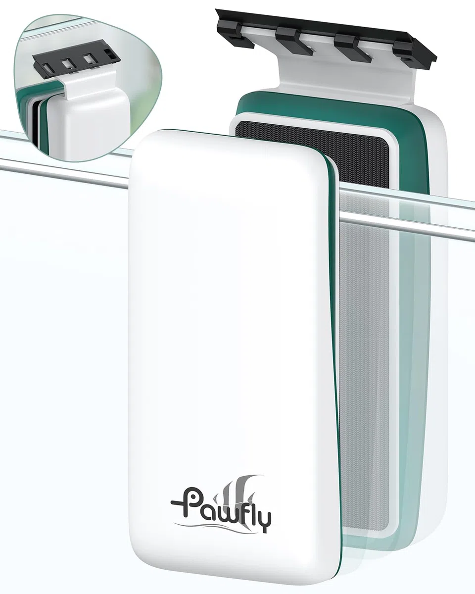 Pawfly Brosse magnétique puissante pour Le Nettoyage des Aquariums de Nettoyage de vitre magnétique avec 2 grattoirs Amovibles Outil de Nettoyage pour Verre de 0,65 à 1,3 cm d’épaisseur