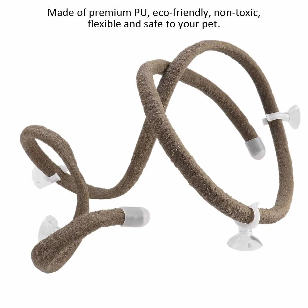 Vigne Artificielle Décorative avec Ventouses, Branche Grimpante pour Terrarium, Habitat de Reptile, Rotin Escalade, Large