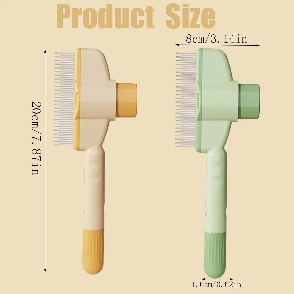 2 Cat Dog Flea Peigl, Peigne D'épilation Animaux Compagnie, Brosse de Toilettage avec Bouton Déverrouillage, Peigne Anti-Puces pour Chiens à Poils Courts Longs Nettoyage Poils Lâches Noués