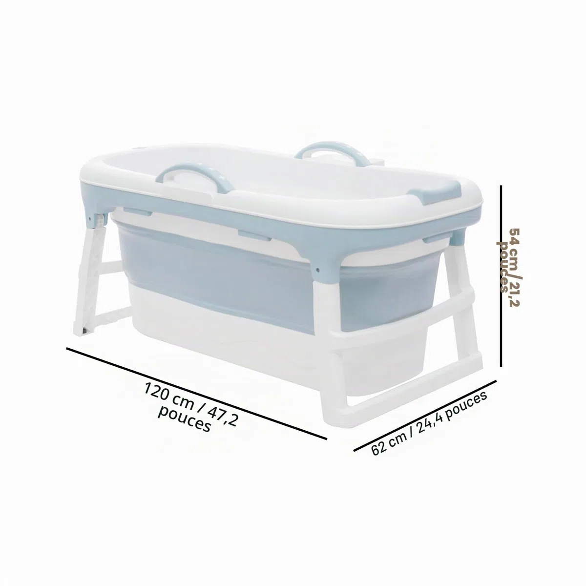 Baignoire pliable pour grands chiens avec bouchon de vidange d'eau, portable, pour laver et entretenir les chiens, jusqu'à 150 kg