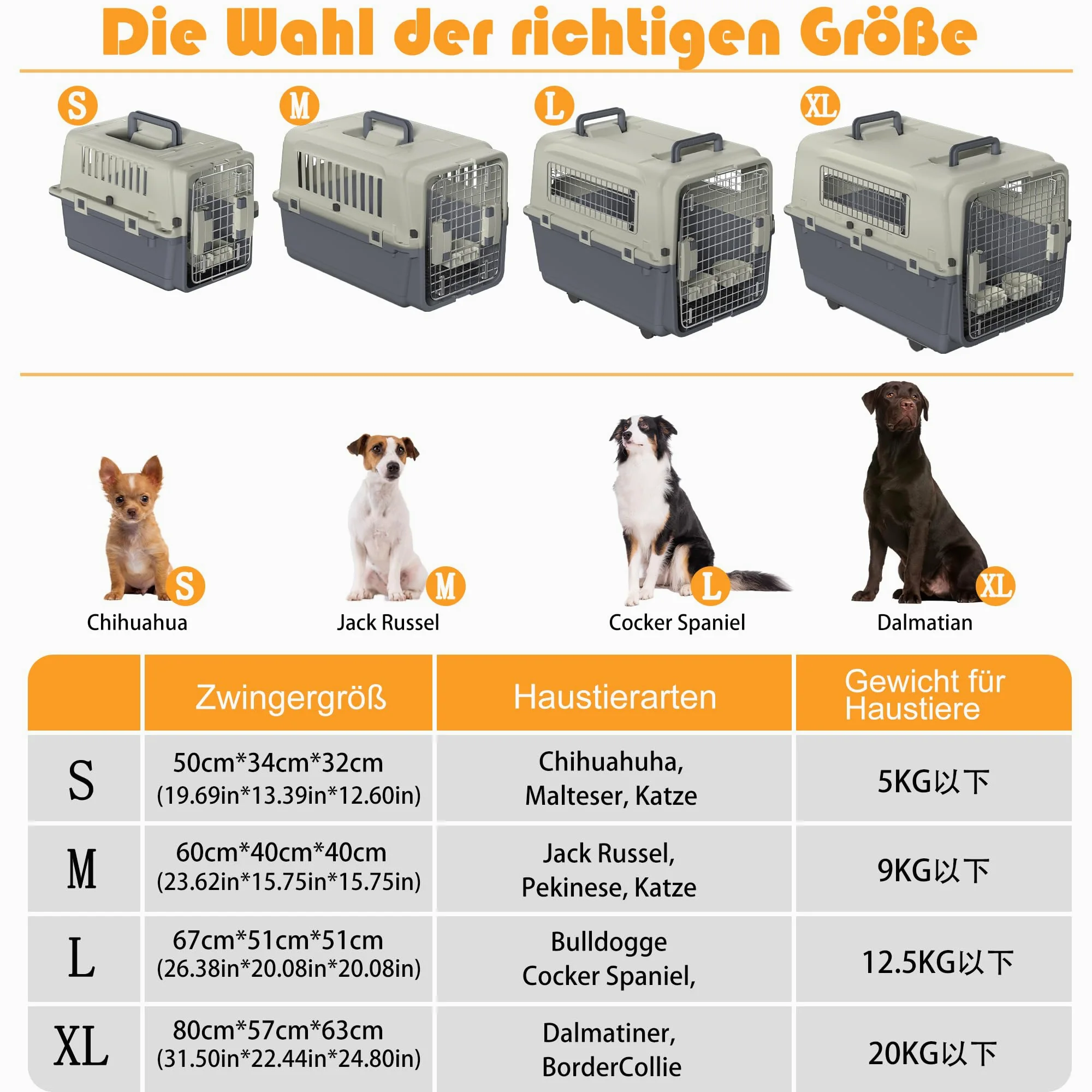 LZQ Boîte de transport pour chat, chien et chat, en plastique, pour petits animaux, chien, lapin (L 67 x l 51 x H 58,5 cm)