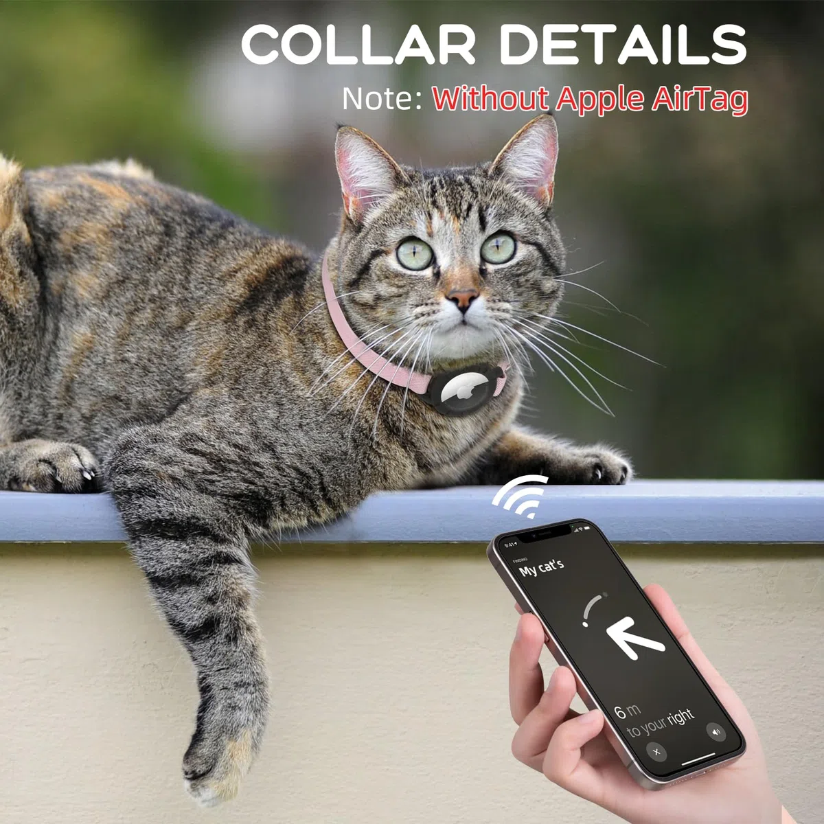 Collier pour Chat AirTag, Collier Extensible pour Chaton avec Support pour Apple Air Tag et Clochette, Collier de Chat avec Design Détachable Ultra Élastique et Suivi GPS pour Chats et Chiots (19-32