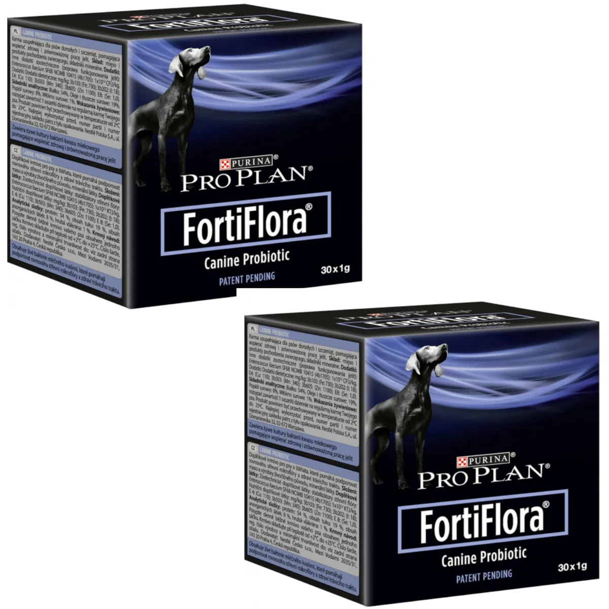Pro Plan PURINA FORTI Flora | Pack Double | 2 x 30 x 1 g | Complément Alimentaire pour Chiens | avec probiotiques