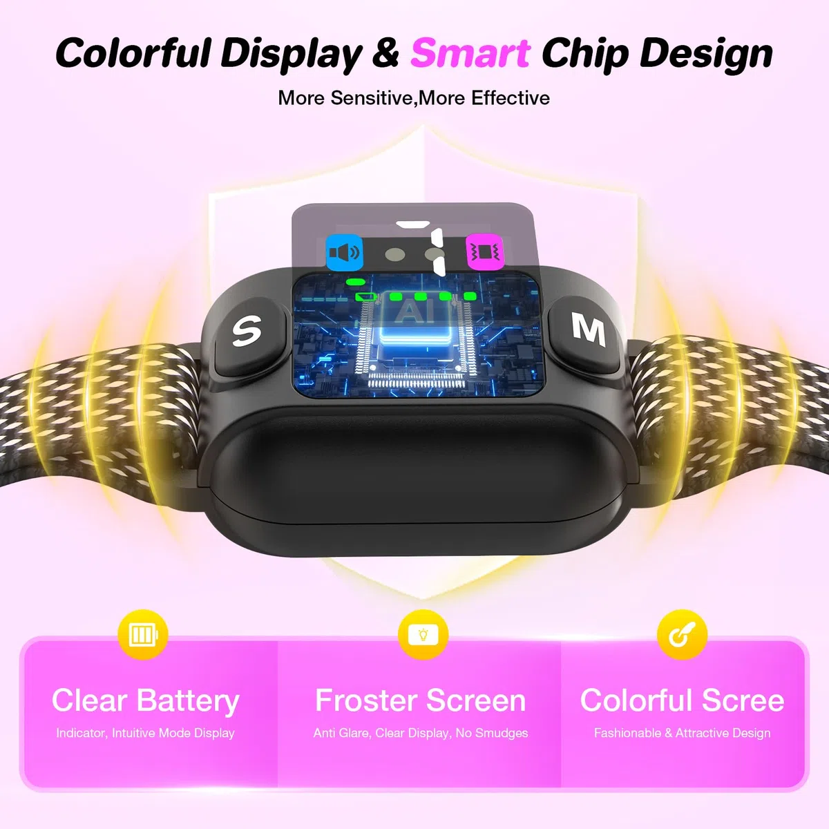 Collier Anti Aboiement Chiens - Rechargeable Anti Aboiement Collier Dressage Pour Petits Chien Avec 3 Modes Son/Vibration, 7 Niveaux De Sensibilité, Étanche IP67 Pour Petits Moyen Chiens (Gris)