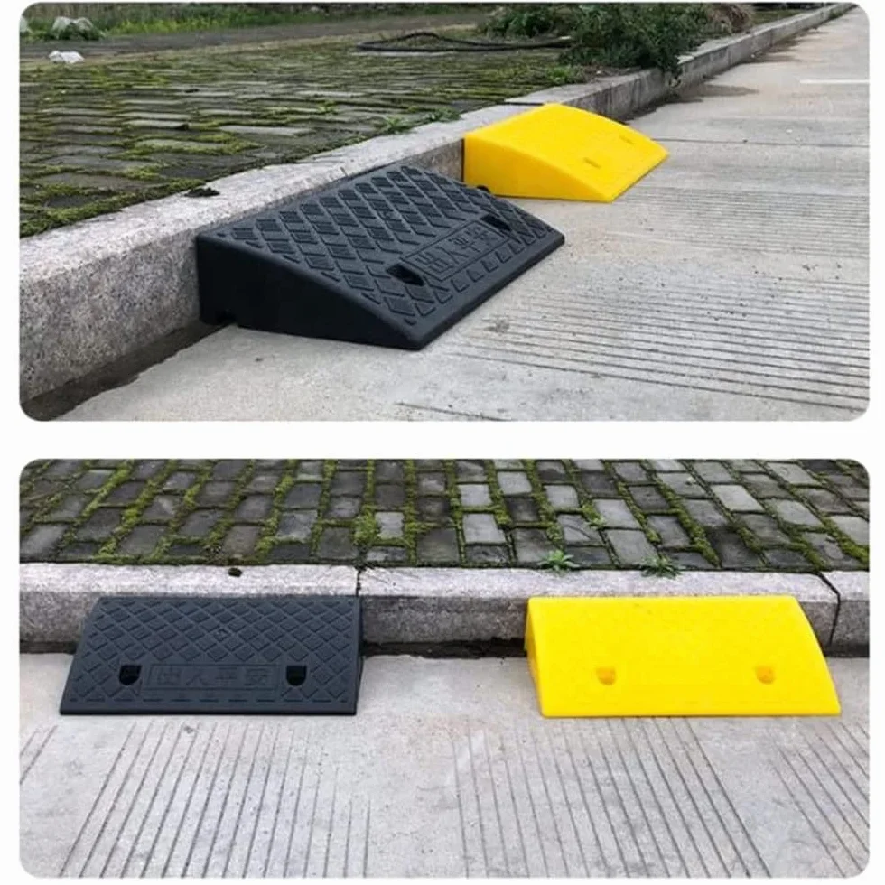 Rampe en Caoutchouc De Trottoir, Rampe De Seuil pour Marche Hauteur 5-13 Cm, Noir, Plastique, 50 * 22 * 5cm (50 * 27 * 9cm)