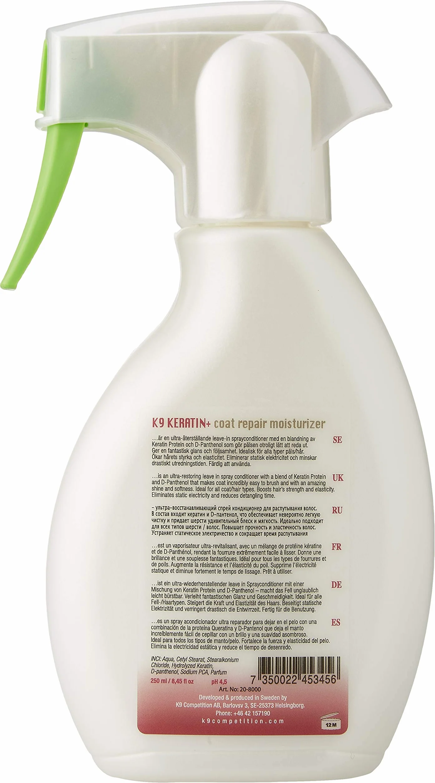 K9 Kératine + Moisture Spray Réparation Pelage pour Chien 250 ML