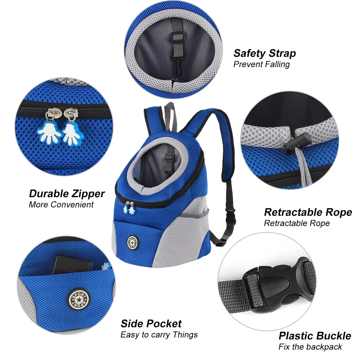 M MUNCASO Sac à Dos de Transporter pour Petits Chiens Tissu Elastique et Perméable avec Fond étanche, pour Randonnée Voyage en Plein Air