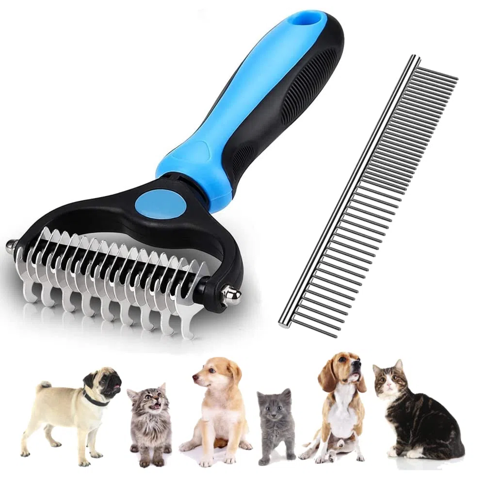 Brosse pour chien – Peigne démêlant double face, brosses pour chats à poils longs et courts, brosse de toilettage pour chat – Brosses de toilettage pour chiens et chats
