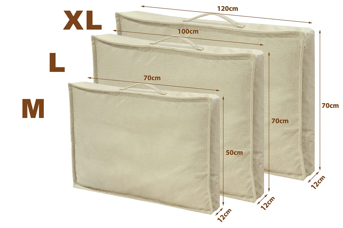 sesto senso Premium Housses de Rechange pour Lit Chien Zipper Fond Antidérapant M 70x50 Beige Ecru Ivoire
