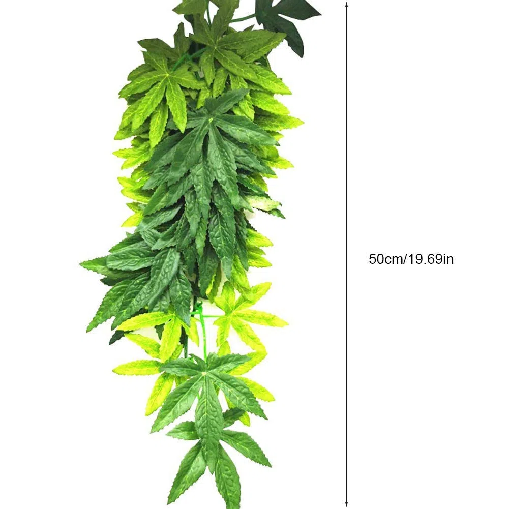 Plantes artificielles Herbe verte en plastique avec ventouse pour aquarium Reptile Terrarium Habitat boîte Ornements Extérieur De La Maison Jardin Décor (50cm)