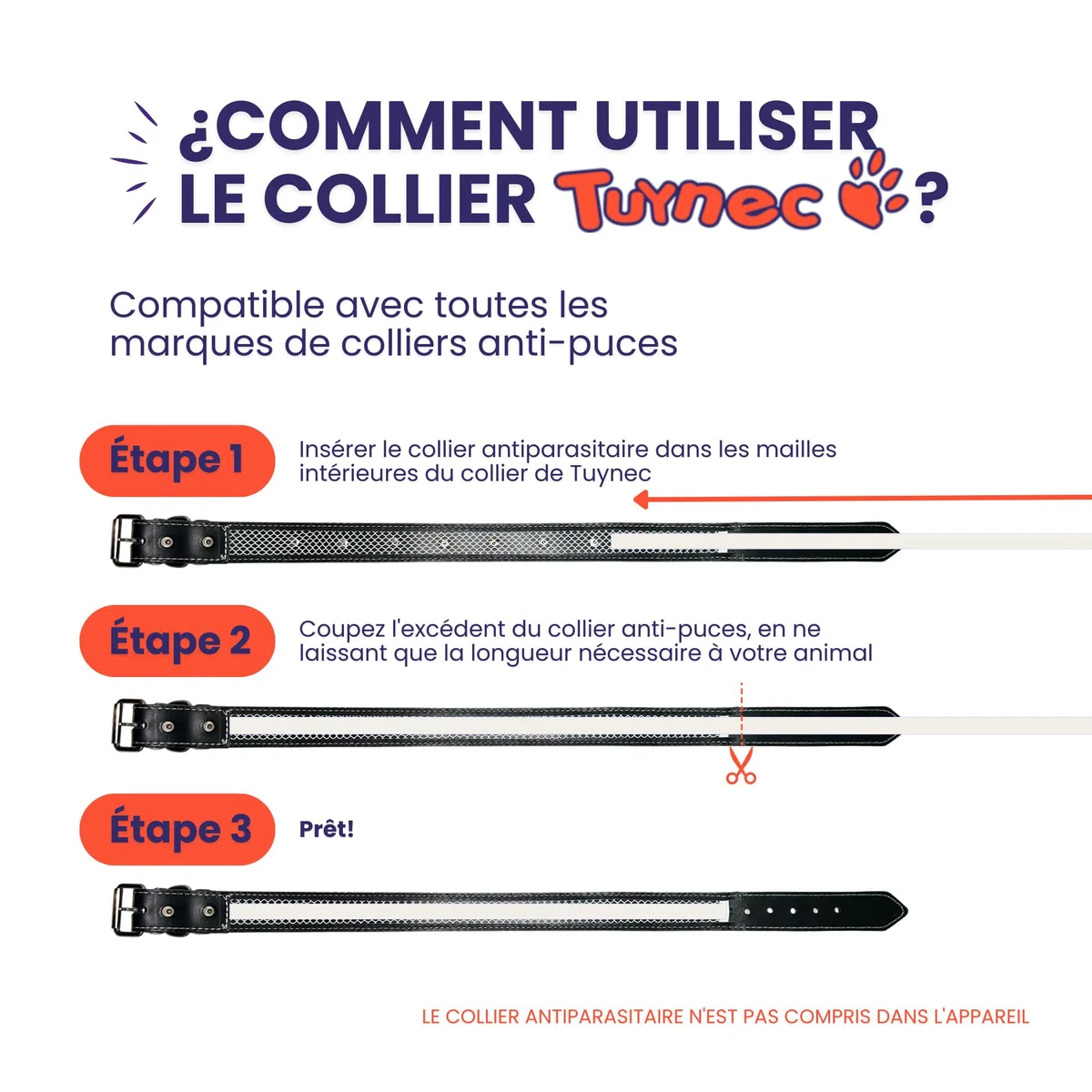 Collier pour Chien avec Filet de Protection pour Collier Anti Puces pour Chien, Collier Fait Main en Cuir de Haute Qualité Qui Protège et Prolonge la Durée du Antiparasitaire