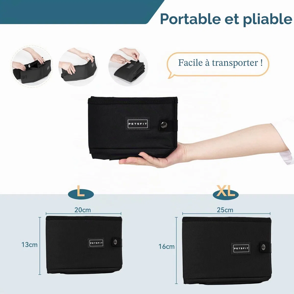 Petsfit Portable Litiere de Voyage pour Chat Pliable, Super étanche, Robuste et Durable, Lavable Bac à Litière transportable Chat pour Maison, Hôtel, Camping,XL Voiture, Bureau
