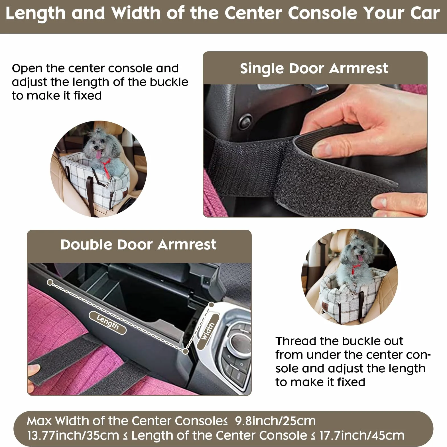 Siège Auto Chien Petite Taille 2en1 - Panier Voiture, Sac Transport Avant avec Oreiller Lavable et Amovible pour Chien et Chat