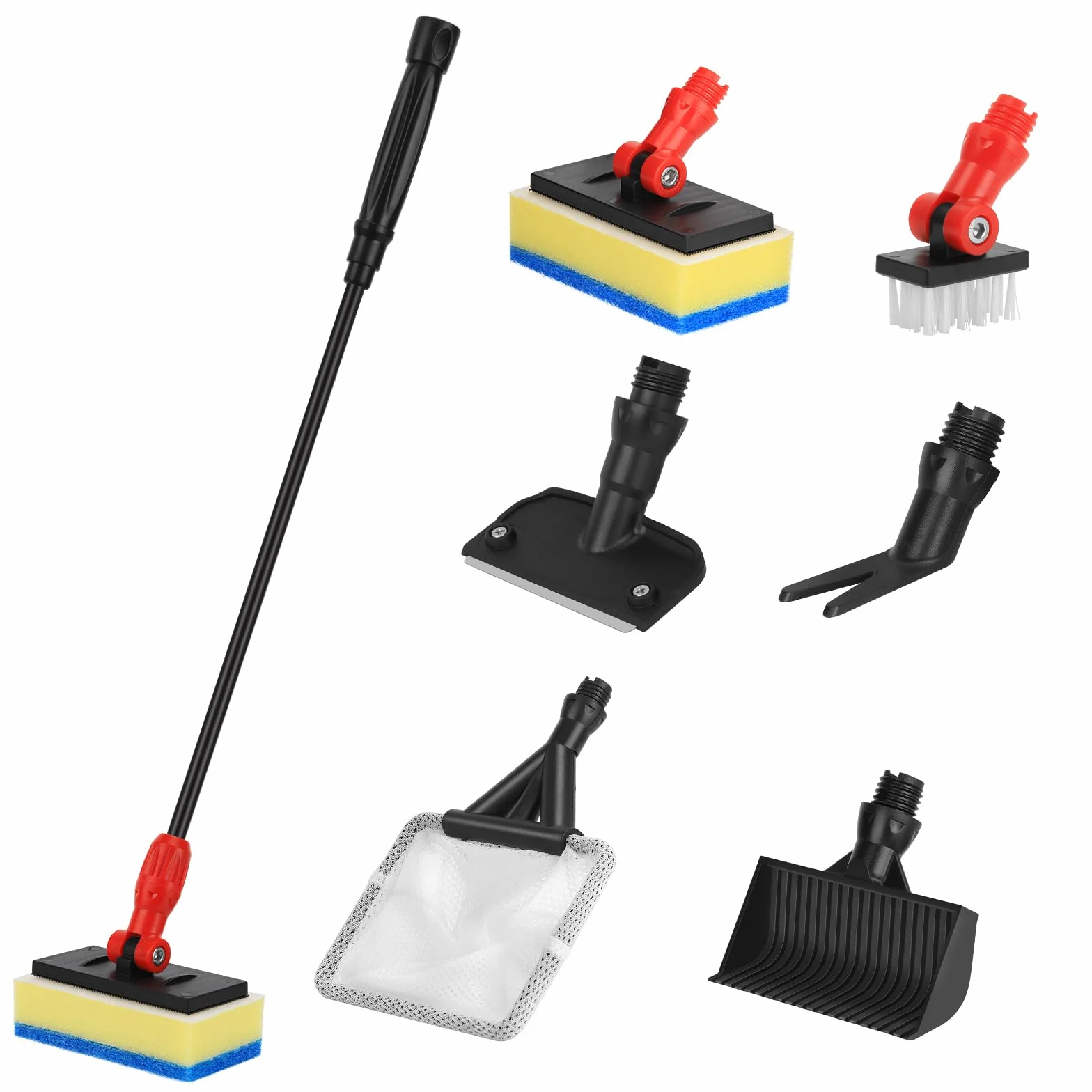 hygger Kit de Nettoyage pour Aquarium 6 en 1, Outil de Nettoyage d'Aquarium Polyvalent (M)