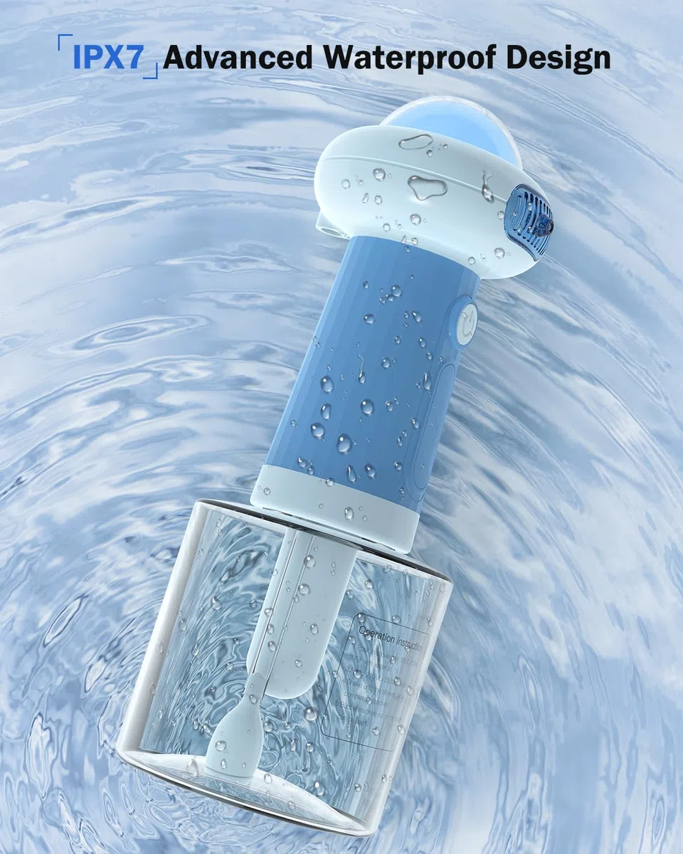 Pulvérisateur de shampooing électrique pour chien et chat, pulvérisateur de bain automatique avec brosse, distributeur pour chiens et chats (bleu)