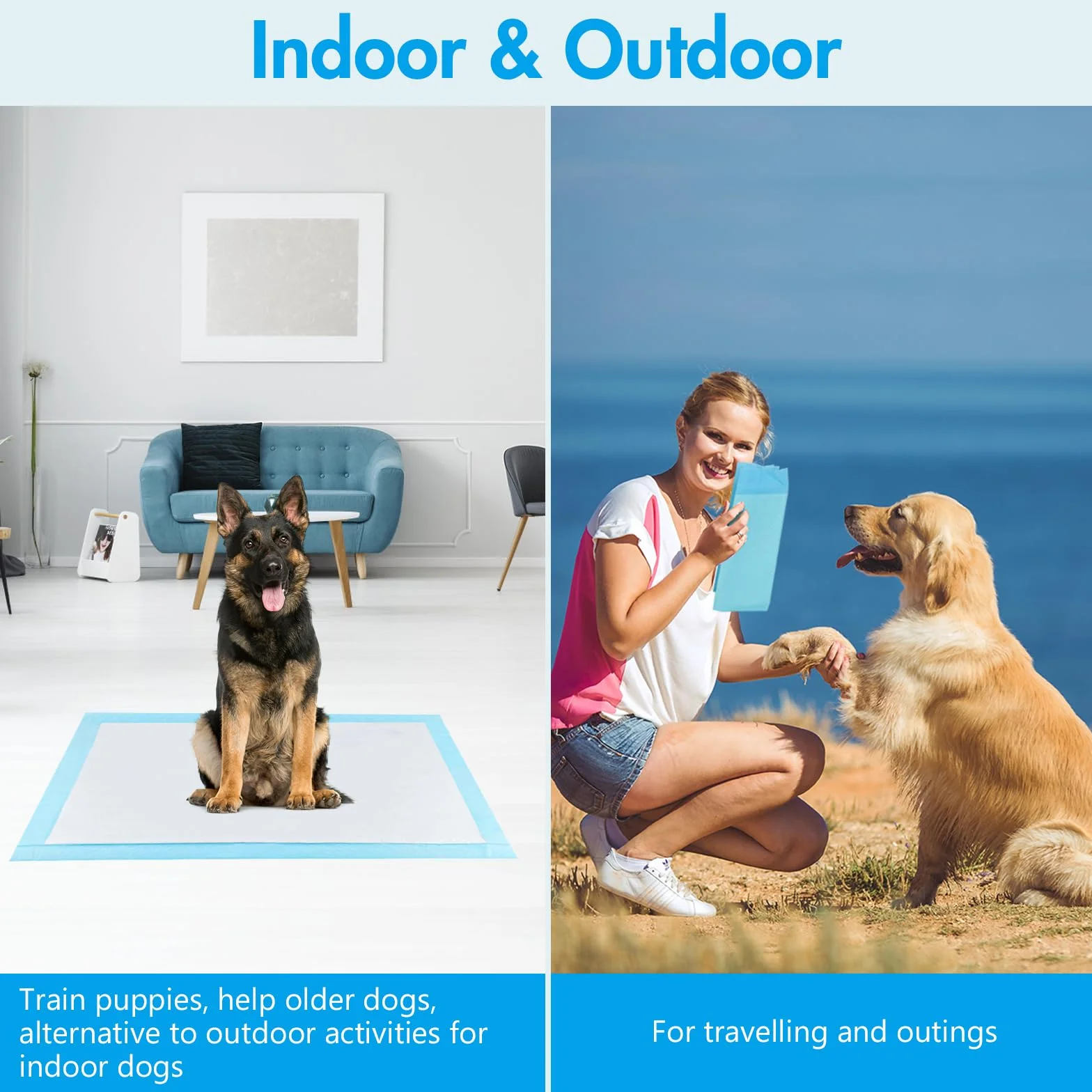 50 Pièces Alaise pour Chien, 60 x 90cm Aleses Jetables pour Chien, 5 Couches Tapis Educateur Chiot, Tapis Hygiénique Absorbant, Anti-Fuite et Séchage Rapide